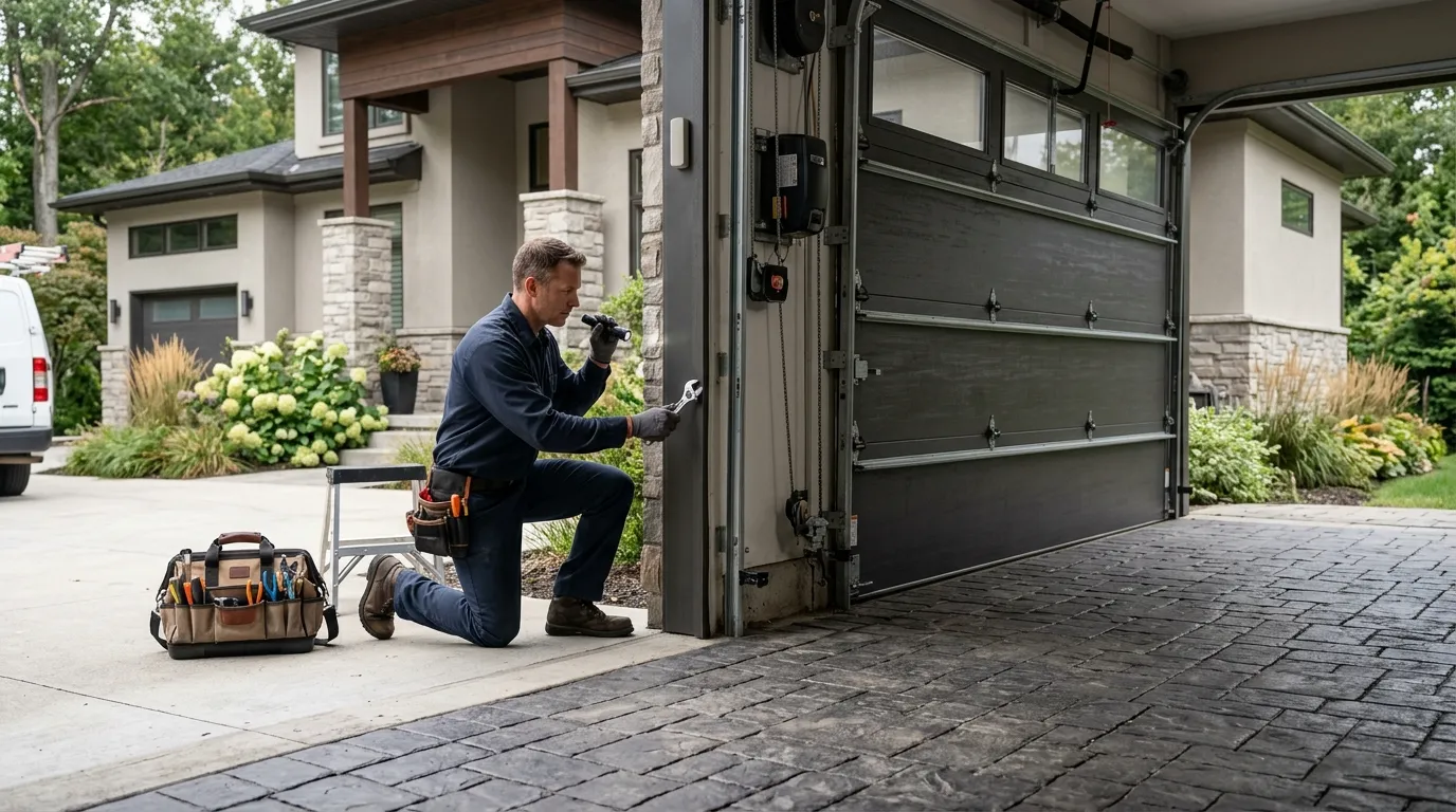 Modern flush garage door